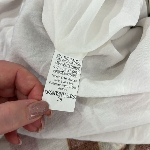 Mixed Boho Plaid V-Neck Long Sleeve Ruffle Cuffs Maxi Dress Size 6 - Picture 6 of 8